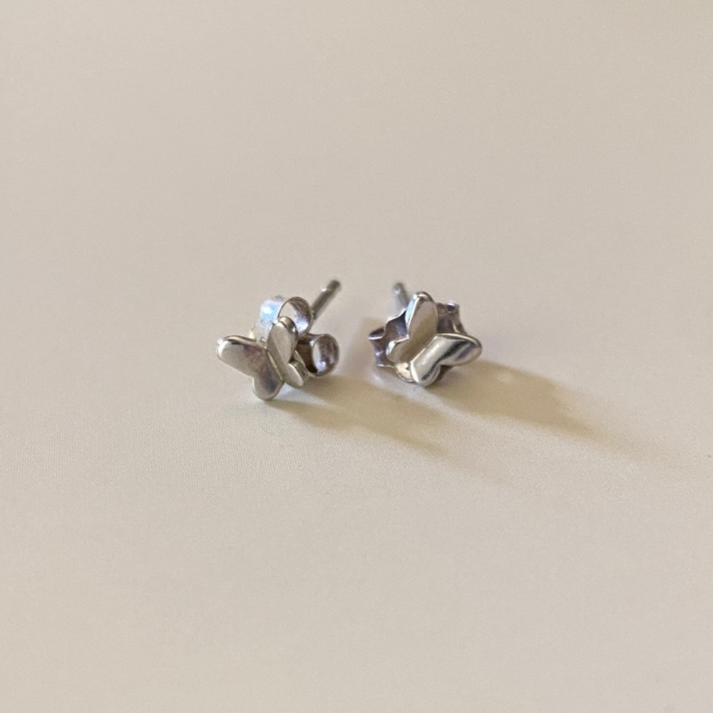 Silver Butterfly Studs